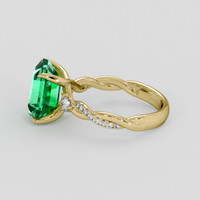 4.00 Ct. Emerald Ring, 18K Yellow Gold 4
