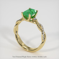 1.00 Ct. Emerald Ring, 18K Yellow Gold 2
