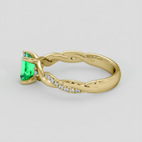 0.70 Ct. Emerald Ring, 18K Yellow Gold 4