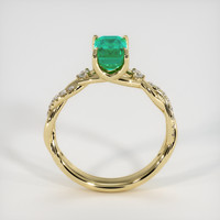 0.88 Ct. Emerald Ring, 18K Yellow Gold 3