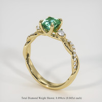 0.53 Ct. Emerald Ring, 18K Yellow Gold 2