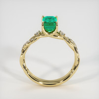 0.73 Ct. Emerald Ring, 18K Yellow Gold 3