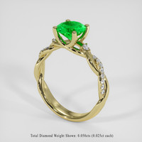 0.93 Ct. Emerald Ring, 18K Yellow Gold 2