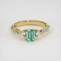 0.38 Ct. Emerald Ring, 18K Yellow Gold 1