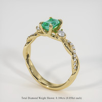 0.38 Ct. Emerald Ring, 18K Yellow Gold 2