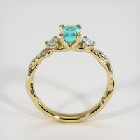 0.38 Ct. Emerald Ring, 18K Yellow Gold 3