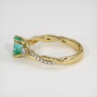 0.38 Ct. Emerald Ring, 18K Yellow Gold 4