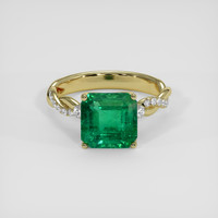 3.60 Ct. Emerald Ring, 18K Yellow Gold 1