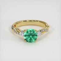 1.24 Ct. Emerald Ring, 18K Yellow Gold 1