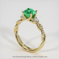 1.24 Ct. Emerald Ring, 18K Yellow Gold 2