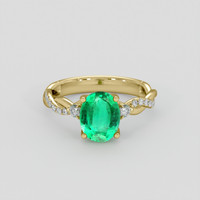 1.72 Ct. Emerald Ring, 18K Yellow Gold 1