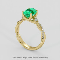 1.72 Ct. Emerald Ring, 18K Yellow Gold 2