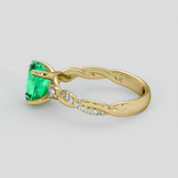 1.72 Ct. Emerald Ring, 18K Yellow Gold 4