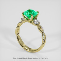 1.57 Ct. Emerald Ring, 18K Yellow Gold 2