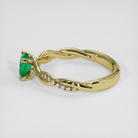 0.71 Ct. Emerald Ring, 18K Yellow Gold 4
