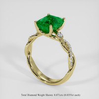 2.31 Ct. Emerald Ring, 18K Yellow Gold 2