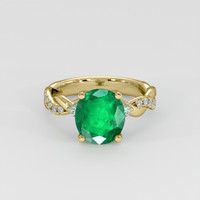 2.18 Ct. Emerald Ring, 18K Yellow Gold 1