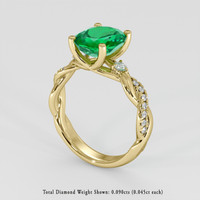 2.18 Ct. Emerald Ring, 18K Yellow Gold 2