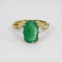 3.34 Ct. Emerald Ring, 18K Yellow Gold 1