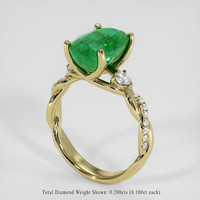 3.34 Ct. Emerald Ring, 18K Yellow Gold 2