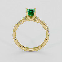 0.91 Ct. Emerald Ring, 18K Yellow Gold 3