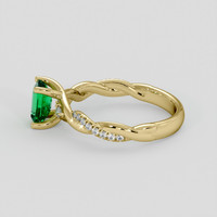 0.91 Ct. Emerald Ring, 18K Yellow Gold 4