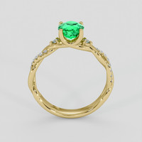 0.88 Ct. Emerald Ring, 18K Yellow Gold 3