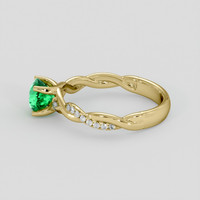 0.88 Ct. Emerald Ring, 18K Yellow Gold 4