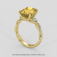 3.33 Ct. Yellow Citrine Ring, 18K Yellow Gold 2