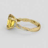 3.33 Ct. Yellow Citrine Ring, 18K Yellow Gold 4