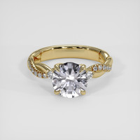 4.12 Ct. White Zircon Ring, 18K Yellow Gold 1