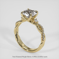 4.12 Ct. White Zircon Ring, 18K Yellow Gold 2