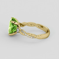4.08 Ct. Green (Lime Green) Peridot Ring, 18K Yellow Gold 4