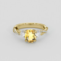 1.16 Ct. Yellow Citrine Ring, 18K Yellow Gold 1