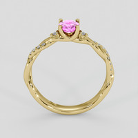 0.84 Ct. Pink Sapphire Ring, 18K Yellow Gold 3