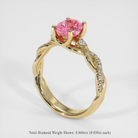 1.74 Ct. Padparadscha Sapphire Ring, 18K Yellow Gold 2