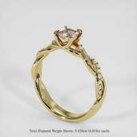 0.60 Ct. Padparadscha Sapphire Ring, 18K Yellow Gold 2
