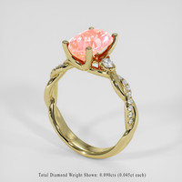 2.77 Ct. Padparadscha Sapphire Ring, 18K Yellow Gold 2