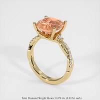 5.19 Ct. Padparadscha Sapphire Ring, 18K Yellow Gold 2
