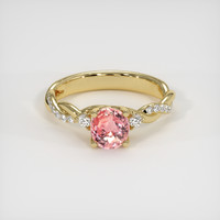 1.03 Ct. Padparadscha Sapphire Ring, 18K Yellow Gold 1