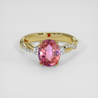 2.82 Ct. Padparadscha Sapphire Ring, 18K Yellow Gold 1