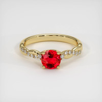 1.07 Ct. Ruby Ring, 18K Yellow Gold 1