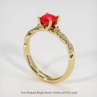 1.07 Ct. Ruby Ring, 18K Yellow Gold 2