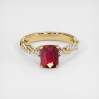 2.03 Ct. Ruby Ring, 18K Yellow Gold 1