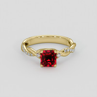 1.55 Ct. Ruby Ring, 18K Yellow Gold 1