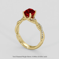 1.55 Ct. Ruby Ring, 18K Yellow Gold 2