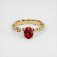1.06 Ct. Ruby Ring, 18K Yellow Gold 1