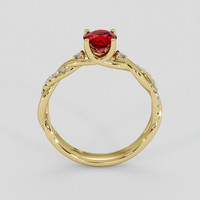 0.70 Ct. Ruby Ring, 18K Yellow Gold 3