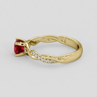 0.70 Ct. Ruby Ring, 18K Yellow Gold 4