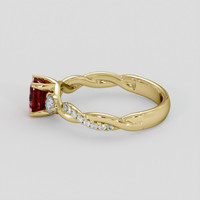 0.99 Ct. Ruby Ring, 18K Yellow Gold 4
